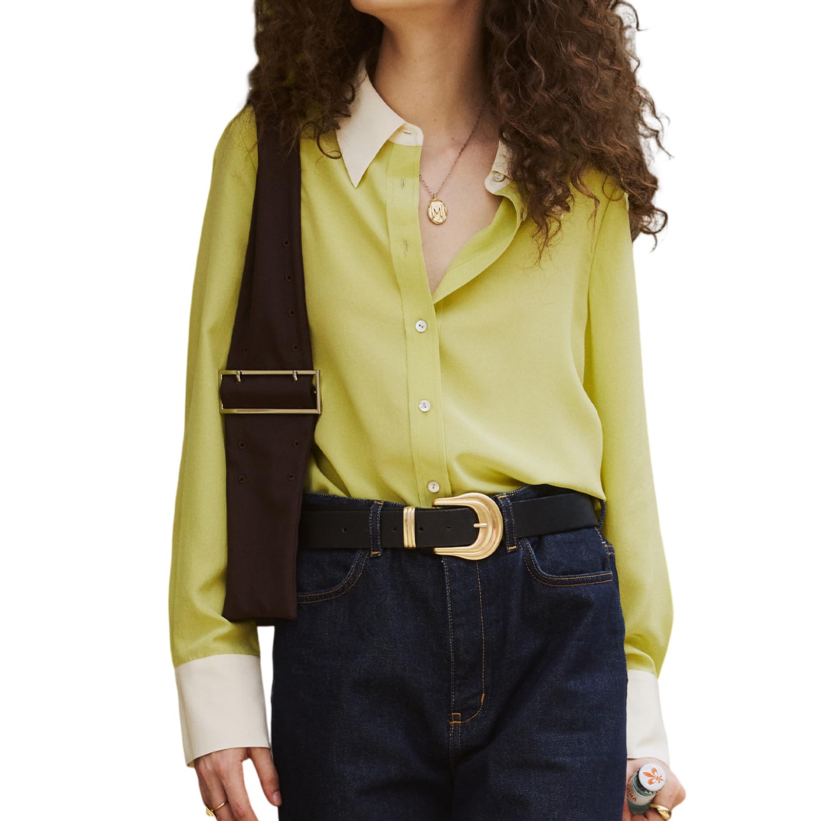 100% Pure Silk Blouse for Women - Elegant V-Neck Button Down Shirt Long Sleeve Dressy Tops | Perfect for Office Wear, Date Night & Special Occasions