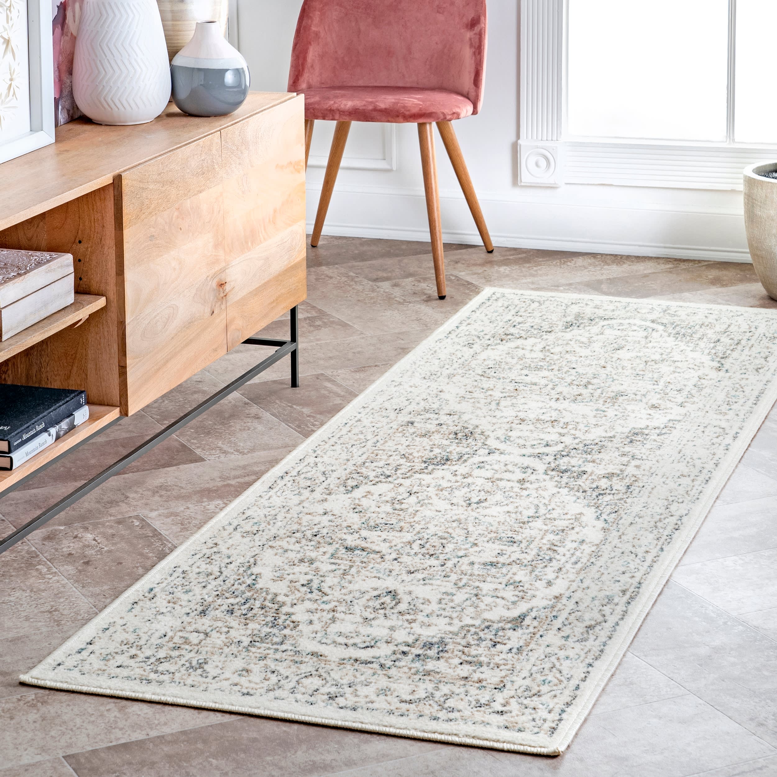 Coronet Medallion Area Rug - Cream | Elegant Persian-Inspired Design for Living Room, Bedroom & Dining Room Decor