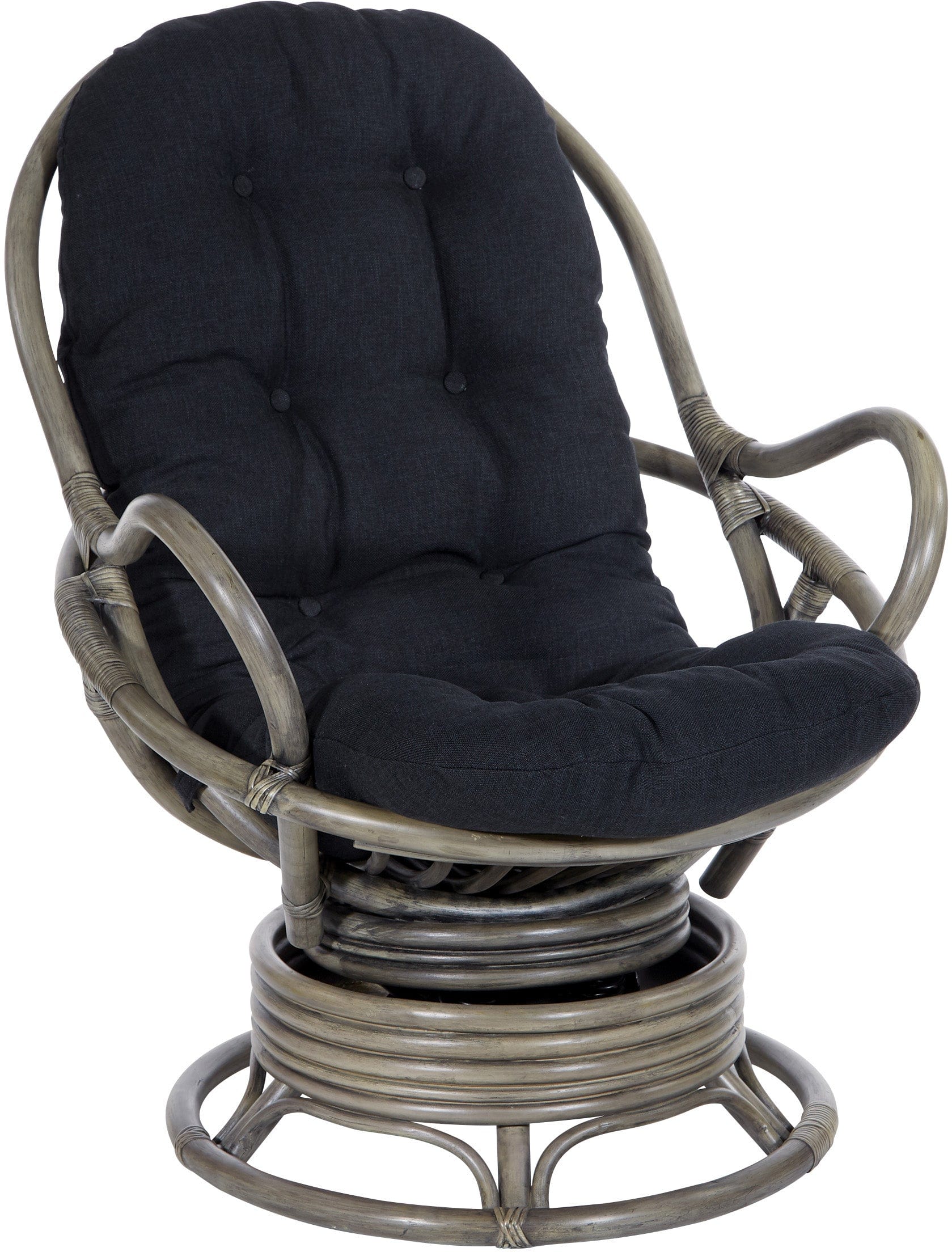 Office Star Tahiti Rattan Swivel Rocker Chair [TAH320] - Comfortable Wicker Swivel Rocking Chair for Patio, Porch, Living Room & Office