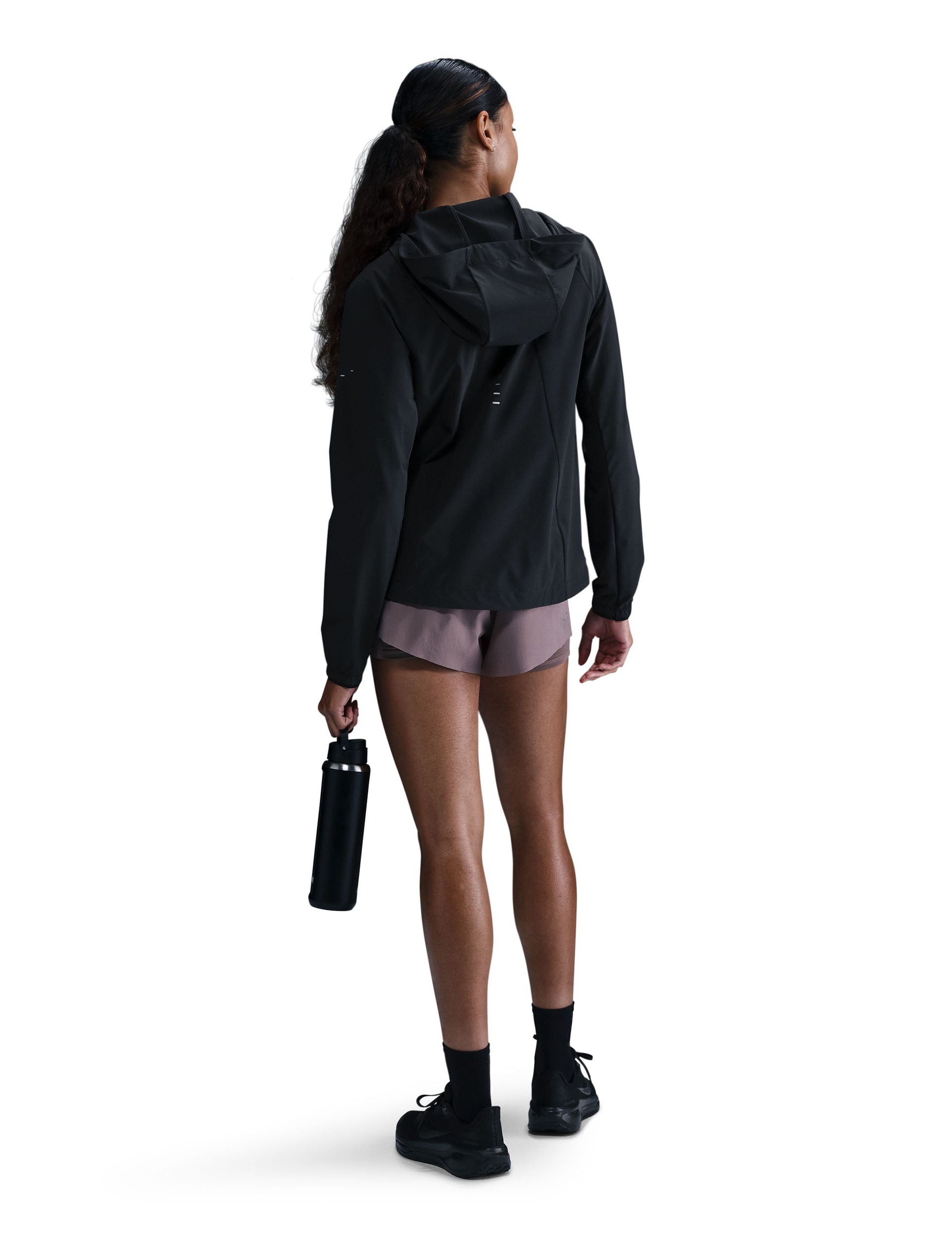 Swift Repel Packable Running Jacket - Lightweight Waterproof Windbreaker for Men & Women | Black/Reflective Silver | Perfect for Jogging, Hiking & Outdoor Activities
