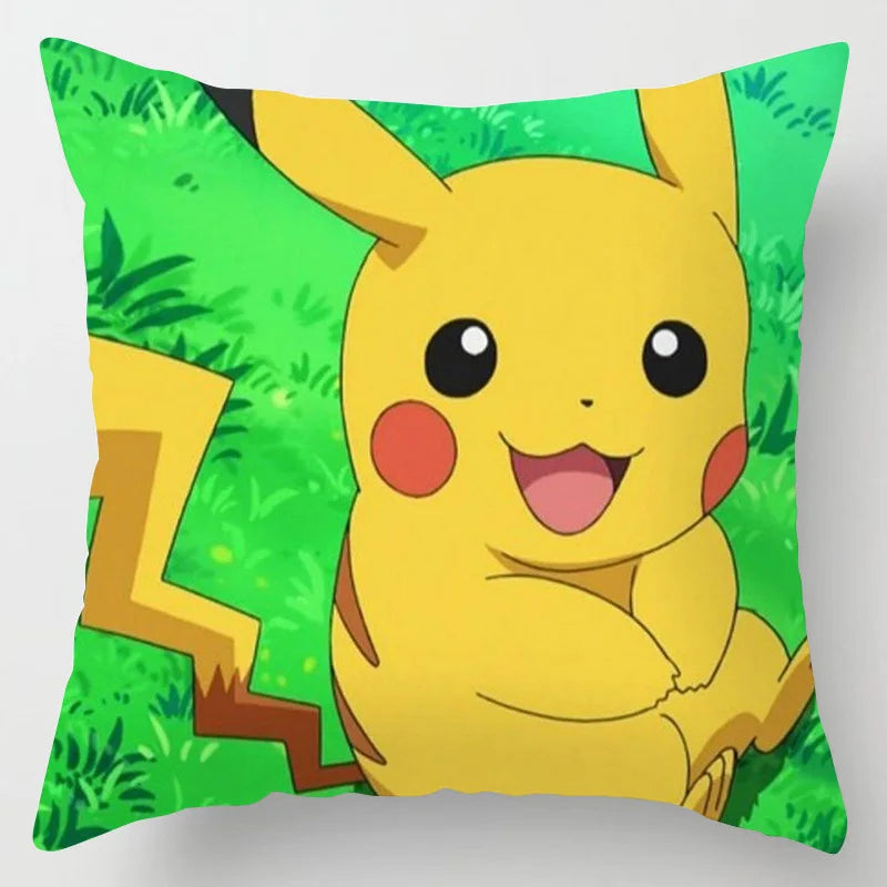 Pokemon Pillow & Cushion Covers - Soft Anime Character Bedding Decor for Kids Room, Gaming Chair, Sofa & Car Accessories