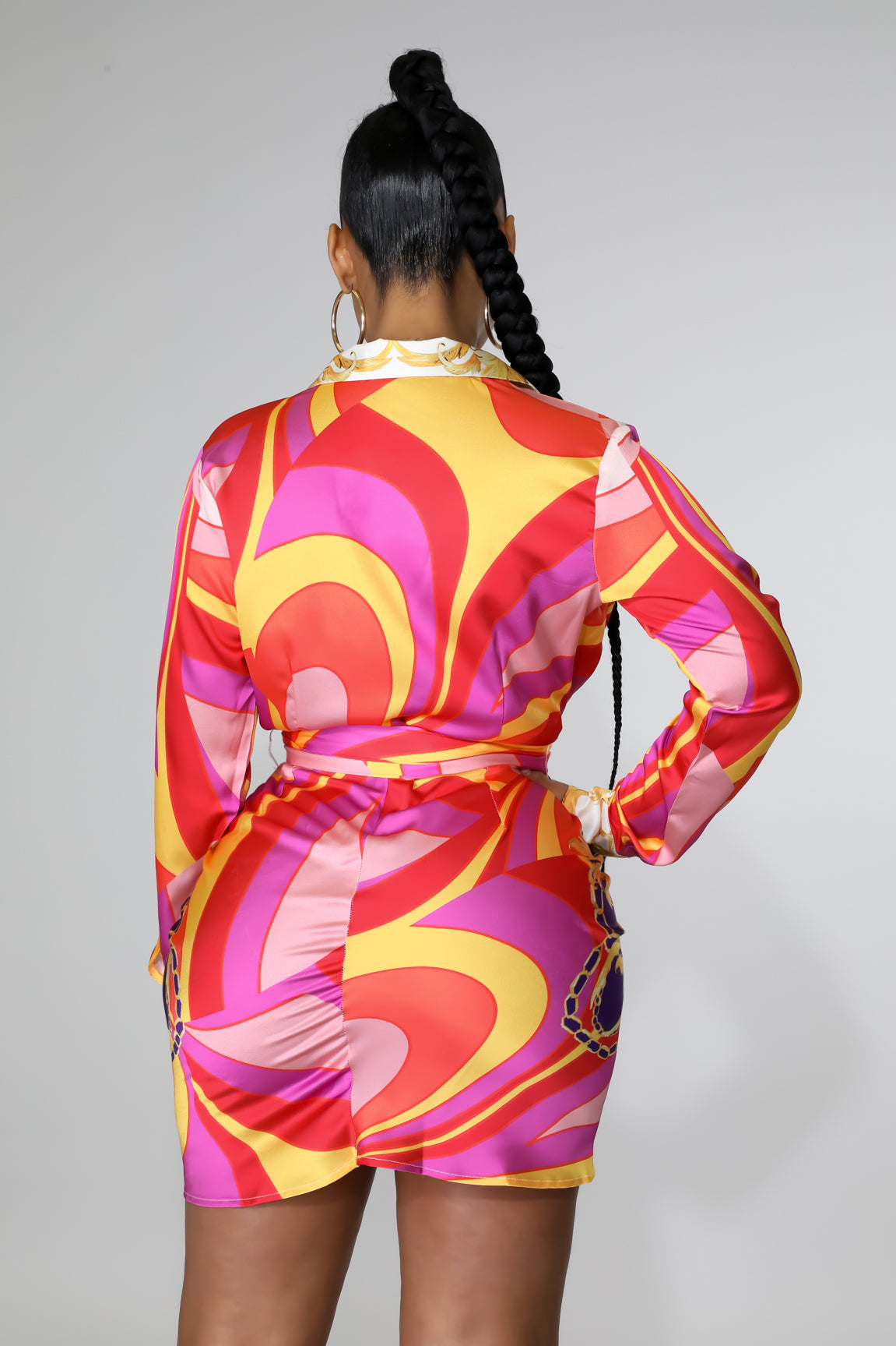 Stylish Weekend Fun Dress in Orange & Pink Multi - Perfect for Casual Outings, Beach Trips, and Summer Parties