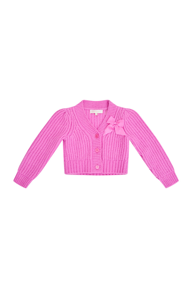 Teisha Alpaca Bow Cardigan for Girls - Soft & Warm Knit Sweater - Perfect for School, Parties & Winter Outfits