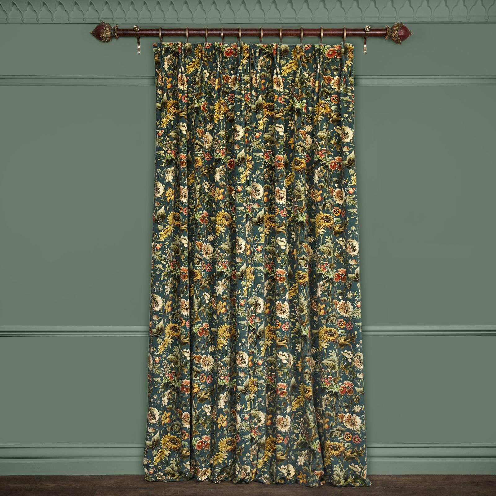 Luxury AVALON Velvet Curtains in Petrol Blue - Blackout Drapes for Living Room & Bedroom - Elegant Window Treatment for Home Decor