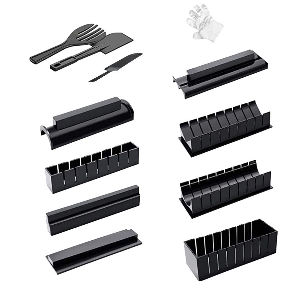 DOITOOL Sushi Making Kit - Plastic Sushi Maker Tool for Beginners | Japanese Sushi Rice Mold & DIY Sushi Roll Press with Gloves | Perfect for Home Cooking, Parties & Gifts