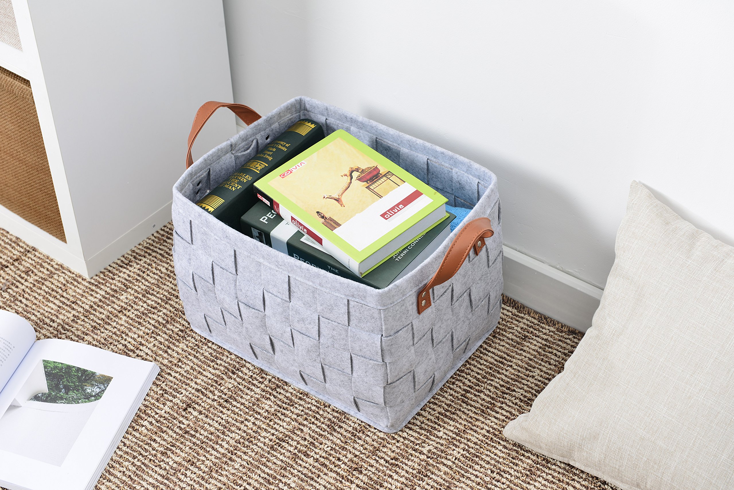 Foldable Storage Bins with Handles - Large Collapsible Fabric Storage Box for Nursery, Kids Room, Toys, Clothes & Towels | Space-Saving Home Organization Solution (16