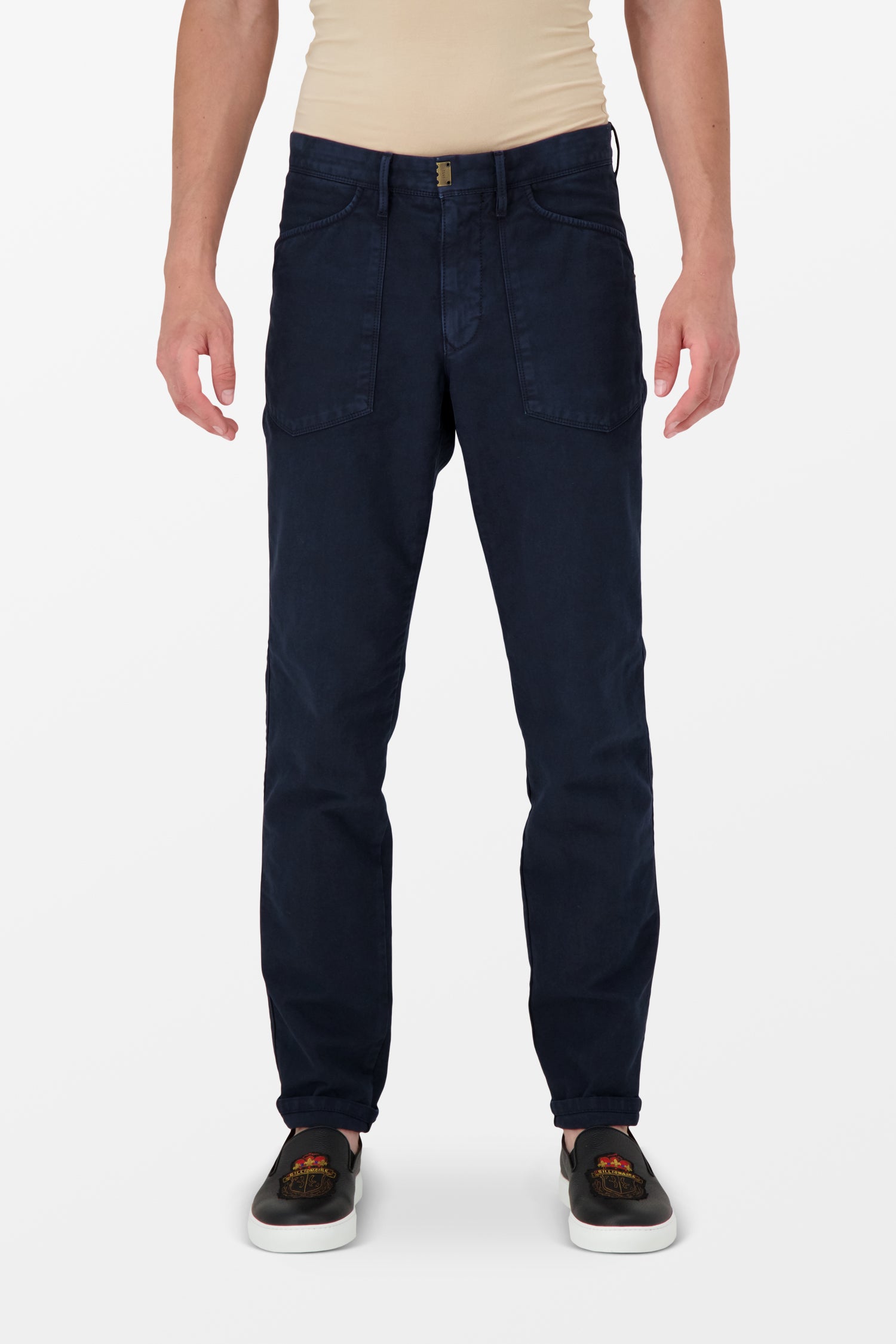 Premium Incotex Blue Dress Pants for Men - Slim Fit Business Casual Trousers - Perfect for Office, Weddings & Formal Events