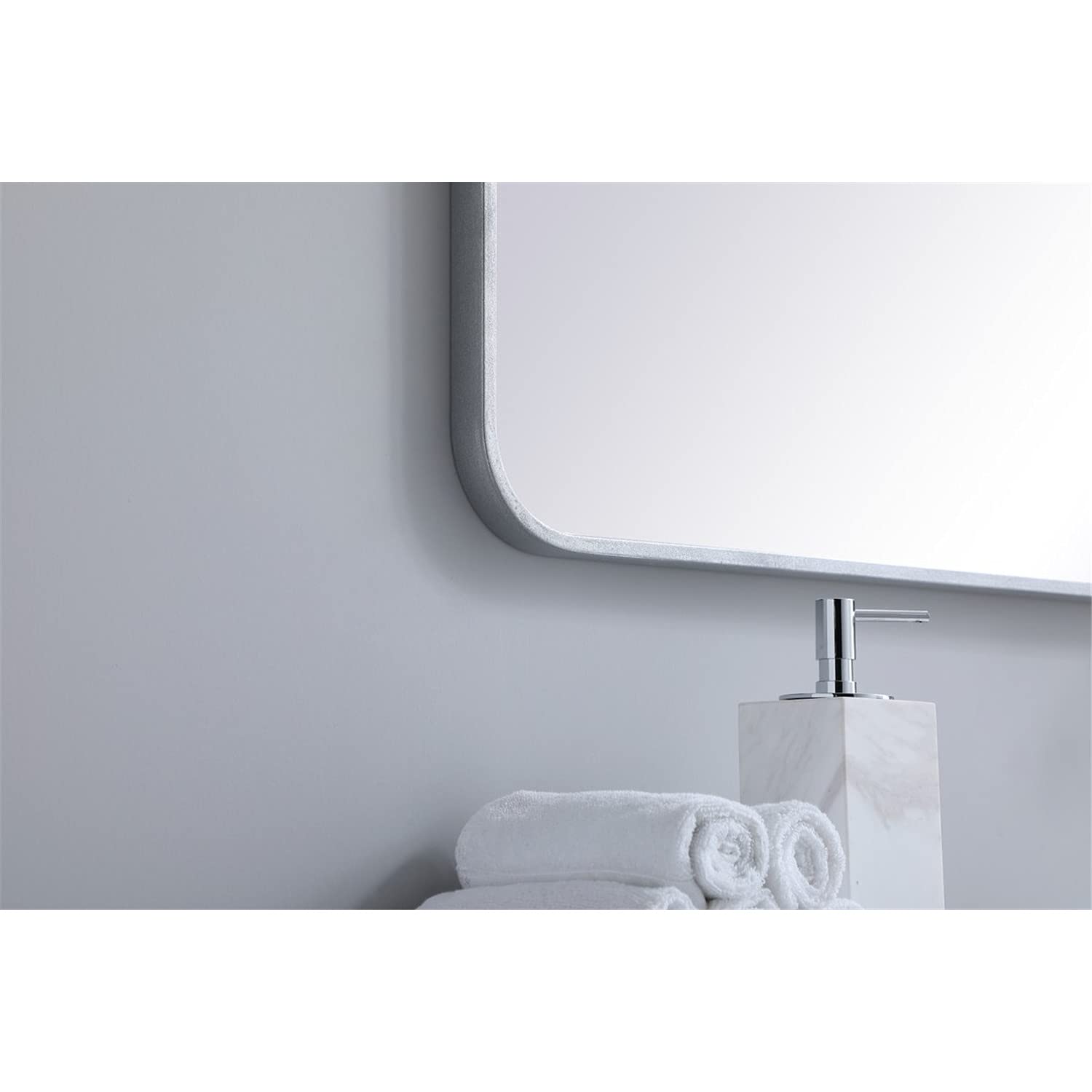 Silver 30x36 Rectangular Metal Mirror - Elegant Decor for Living Room & Bedroom