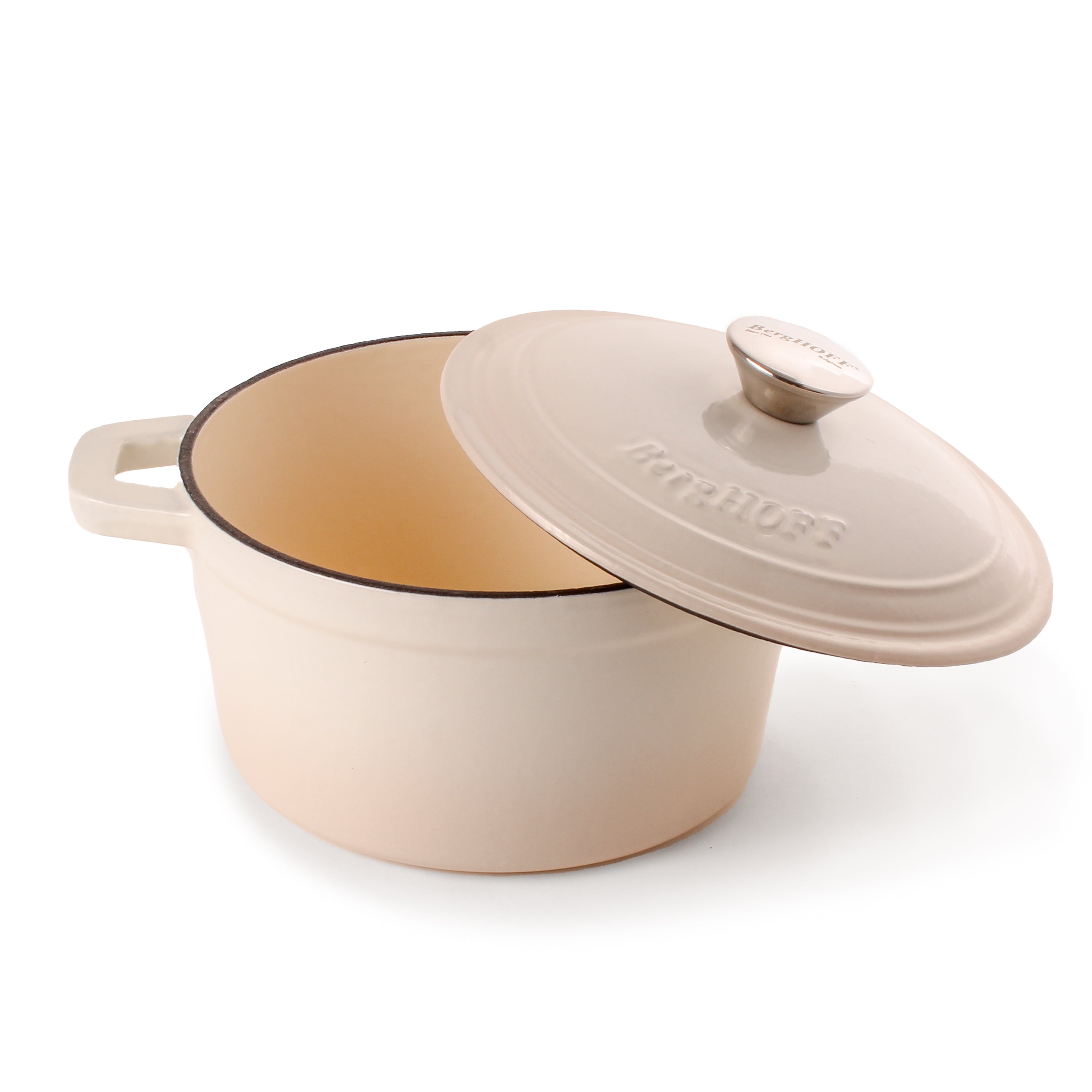 BergHOFF Neo 3-Piece Cast Iron Cookware Set - Grill Pan & Round Dutch Oven for Stovetop, Oven & Outdoor Cooking | Perfect for Braising, Roasting & Grilling | Durable Enameled Cast Iron Cookware