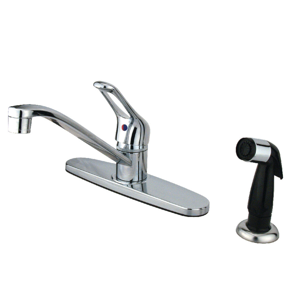 Kingston Brass KB562 Wyndham Single Handle Centerset Kitchen Faucet - Modern Stainless Steel Sink Faucet with High Arc Spout for Easy Washing | Perfect for Home Kitchen, RV & Camper Use