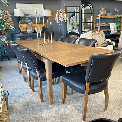 Hartley Extendable Dining Table - 6ft/7.5ft/9ft - Solid Wood Expandable Table for Family Gatherings & Dinner Parties - Perfect for Large Dining Rooms & Entertaining Guests