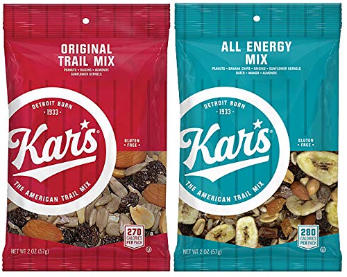 Kar's Nuts Trail Mix Variety Pack - 48 Count (2oz Bags) | Unsalted Original & All Energy Mix | Healthy Snacks for Hiking, Camping & Office | Non-GMO, Gluten-Free Nut Mix