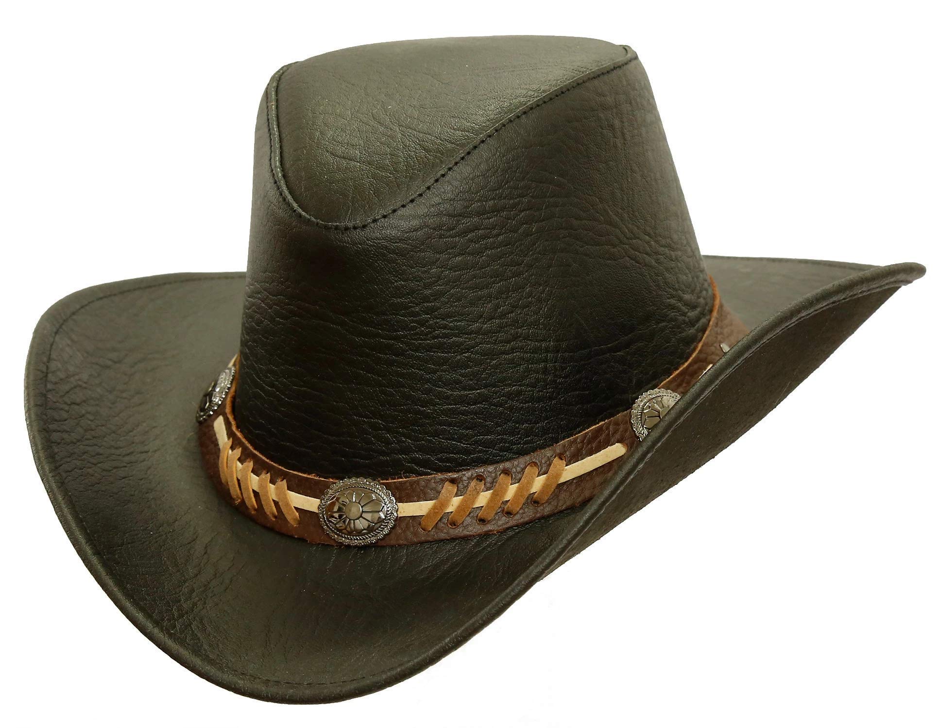 KAKADU Shapeable Stampy Leather Hat - Adjustable Western Cowboy Hat for Men & Women - Perfect for Rodeo, Country Music Festivals & Outdoor Adventures