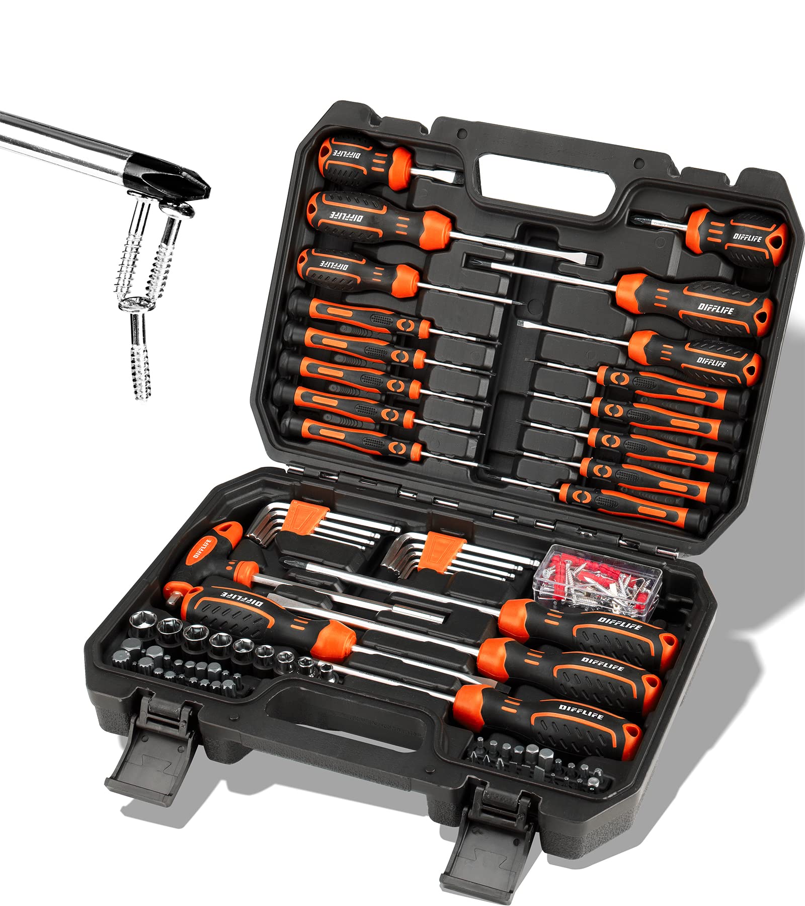 120-Piece Magnetic Screwdriver Set with Case - Slotted, Phillips, Hex, Pozidriv & Torx Bits - Professional Precision Tool Kit for DIY, Electronics Repair & Home Improvement Projects