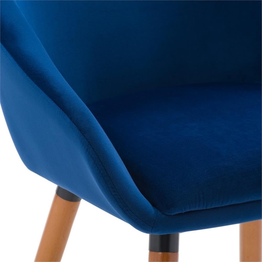 CorLiving Ayla Navy Blue Velvet Fabric Side Chairs - Set of 2 for Living Room, Dining Room, or Bedroom Accent Seating
