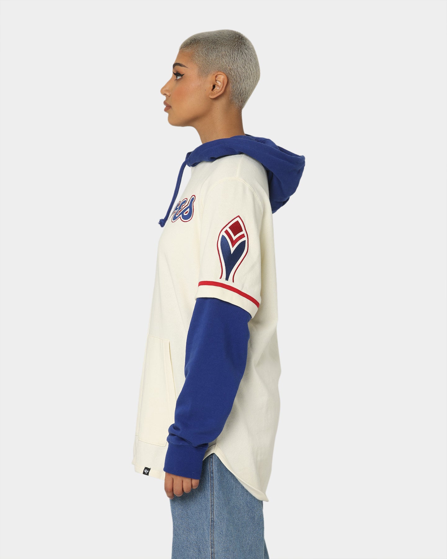 47 Brand Atlanta Braves Shortstop Hoodie Cream - Cozy & Stylish MLB Baseball Hooded Sweatshirt for Men & Women - Perfect for Game Day, Casual Wear & Outdoor Activities