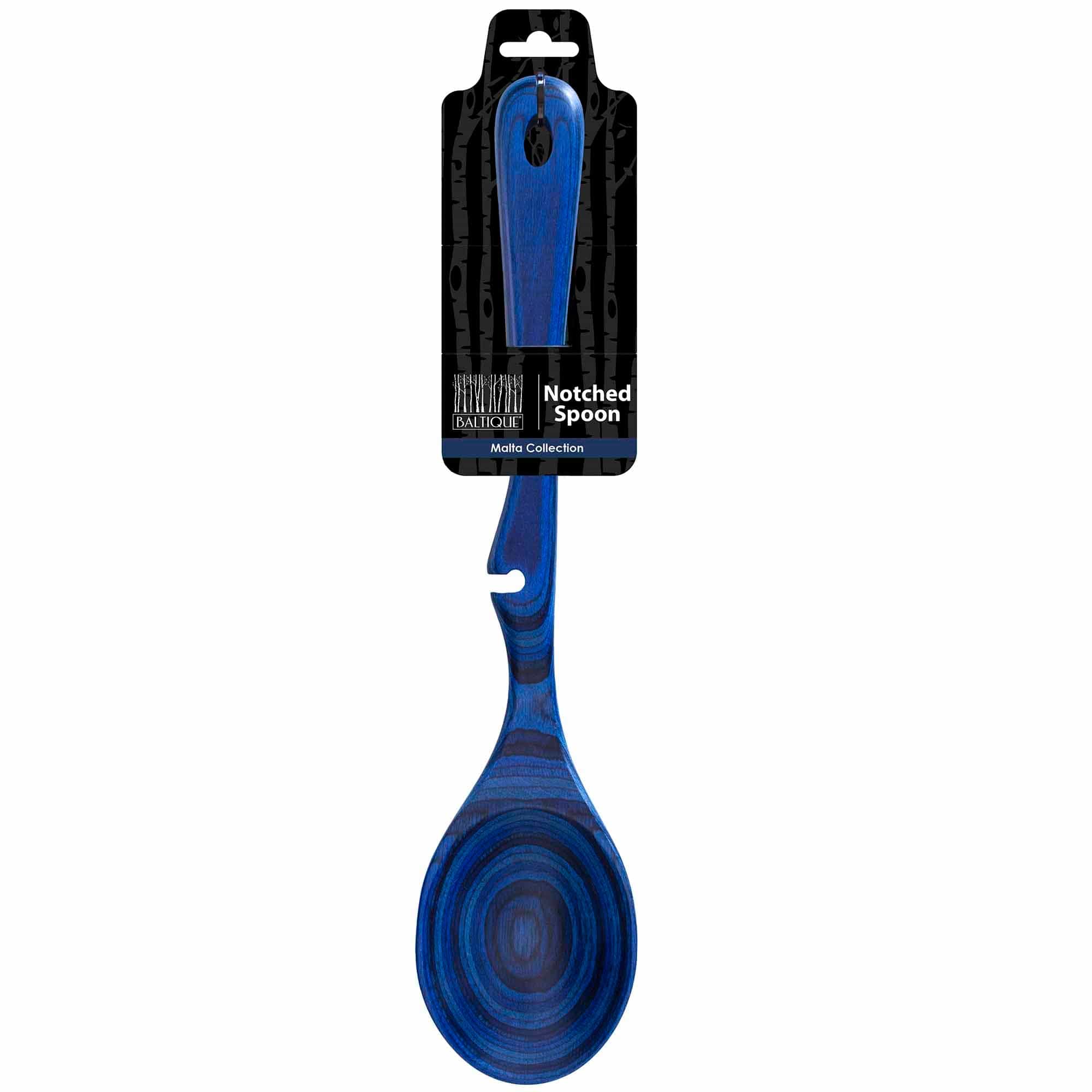 Baltique® Malta Collection Notched Cooking Spoon - Premium Wooden Kitchen Utensil for Cooking, Baking & Serving - Ideal for Sauces, Soups & Stir-Fries