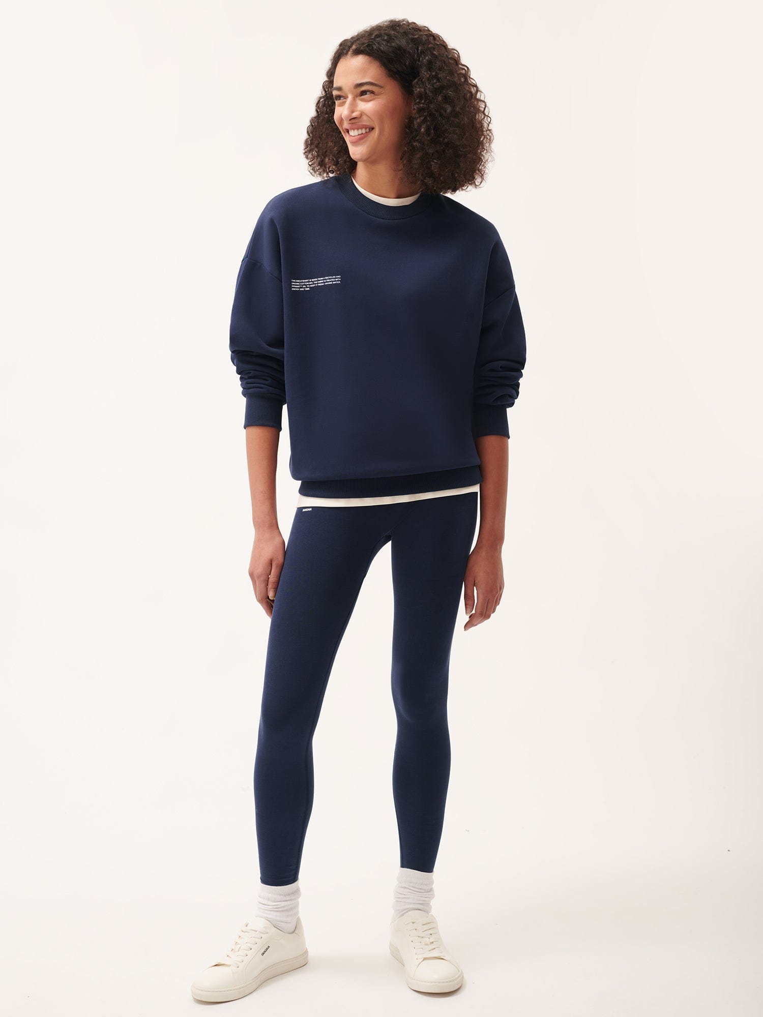 Women's 365 Cotton Stretch Leggings - Navy Blue | High Waist Yoga Pants for Workout, Lounge & Everyday Wear
