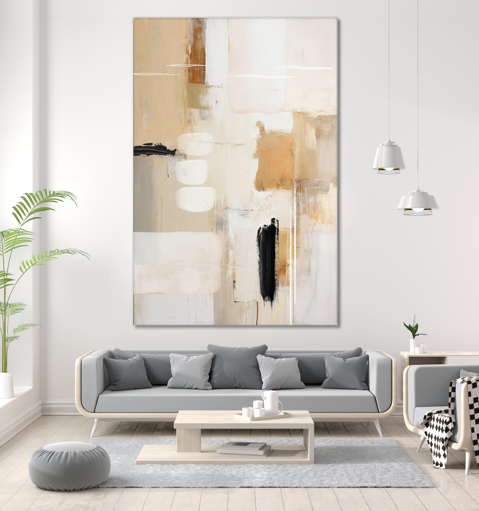 Abstract In Beige 2 - Modern Wall Art Canvas Painting for Home & Office Decor | Perfect for Living Room, Bedroom, or Workspace