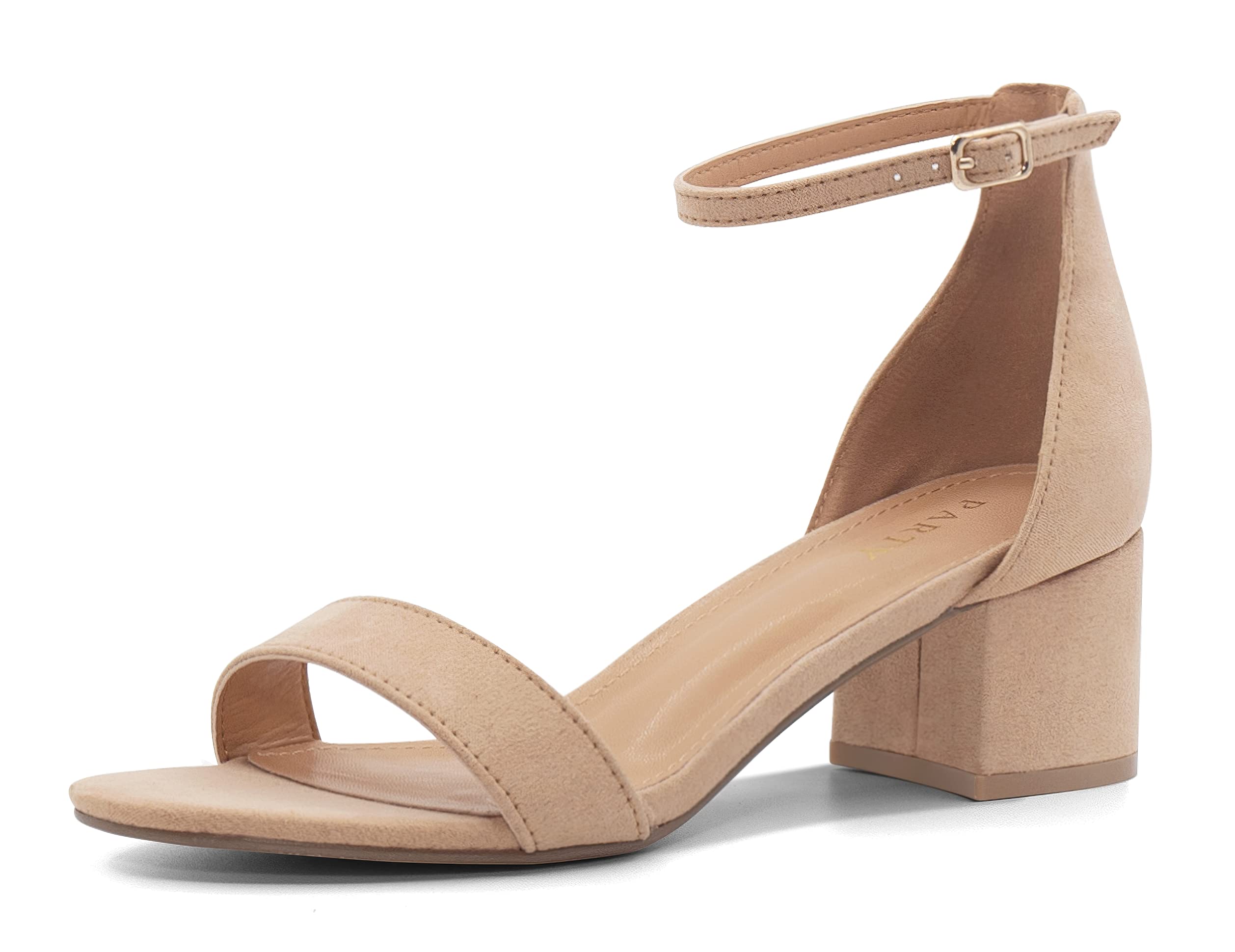Women's Open Toe Ankle Strap Low Block Chunky Heel Sandals - Comfortable Summer Dress Shoes for Weddings, Parties & Beach Vacations