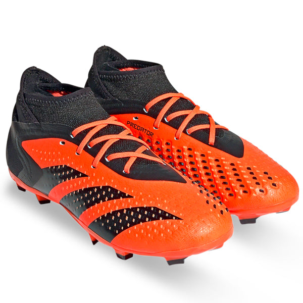 Adidas Jr. Predator Accuracy.1 FG Soccer Cleats for Kids - Solar Orange/Black - Lightweight Football Shoes for Youth Players - Perfect for Field Matches and Training Sessions