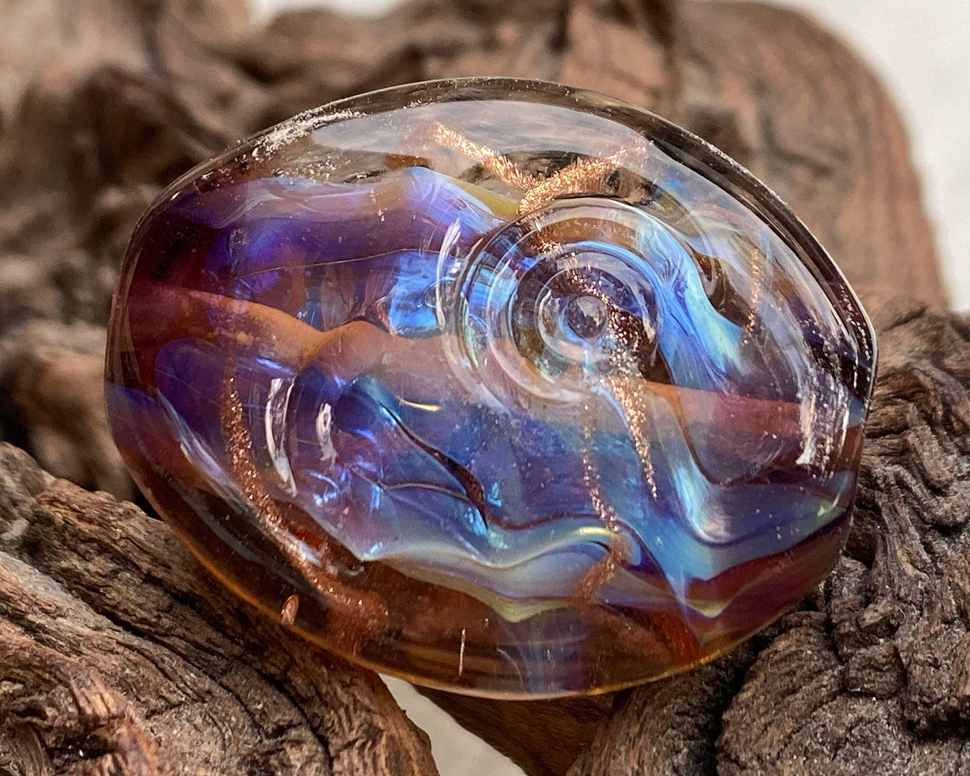 Handmade Amethyst Shimmer Lampwork Glass Focal Bead for Jewelry Making - Perfect for Necklaces, Bracelets & DIY Craft Projects