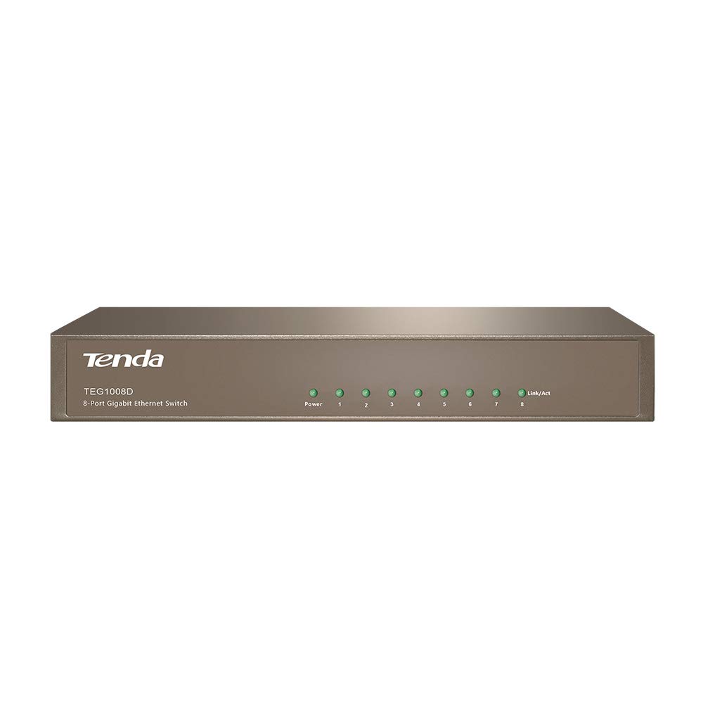 Tenda TEG1008D 8-Port Gigabit Ethernet Switch (2 Pack) - High-Speed Network Hub for Home Office, Gaming & Small Business Networking