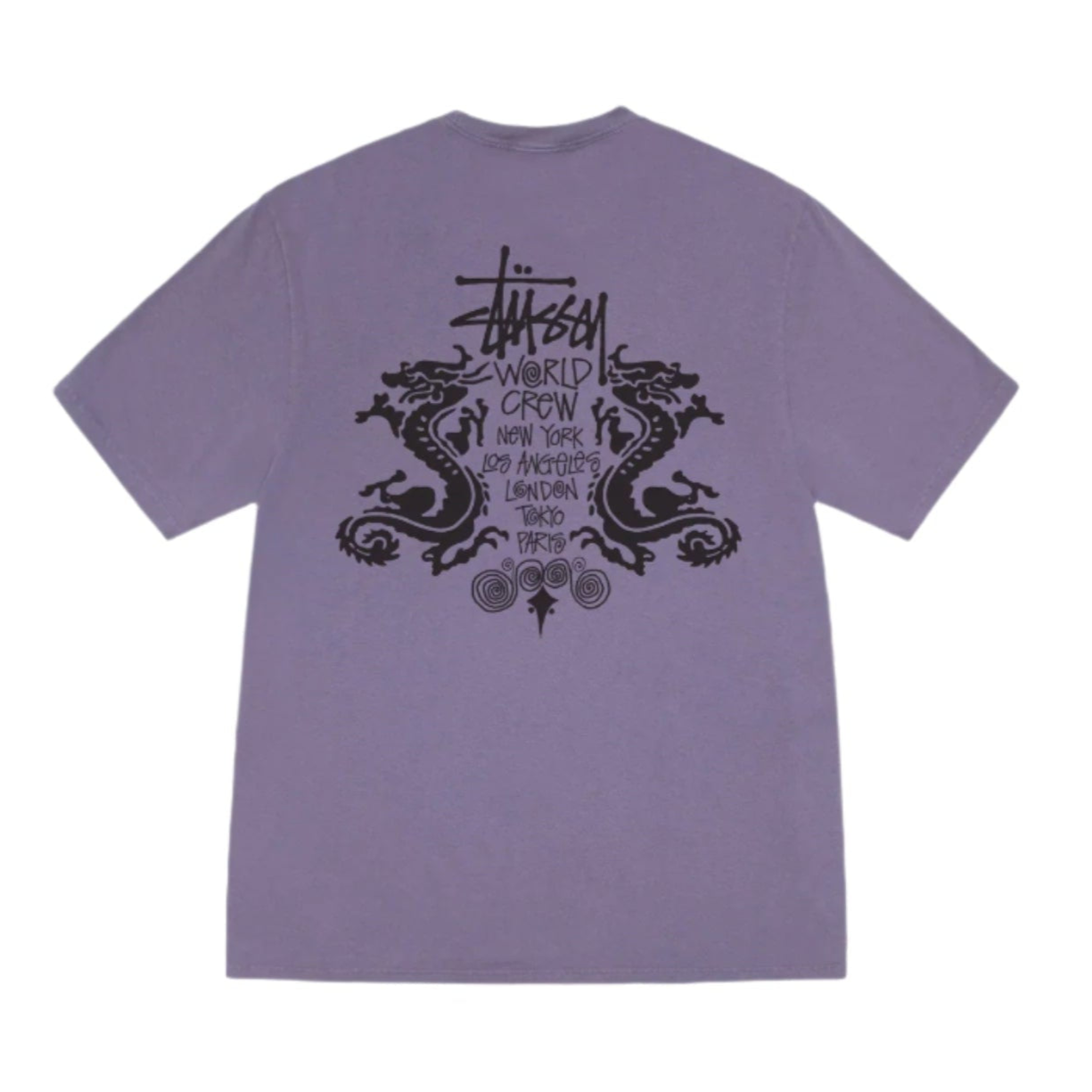 Stussy Double Dragon Graphic T-Shirt for Men - Streetwear Fashion, Casual Wear & Urban Style - Perfect for Daily Outfits, Parties & Street Photography
