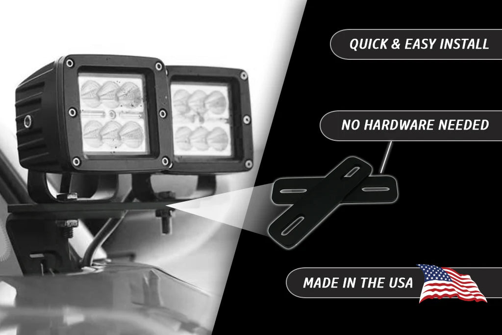 Rago Fabrication Ditch Light Bracket Extensions - Heavy Duty Off-Road LED Light Mounting Kit for Jeep Wrangler & Truck - Perfect for Night Driving & Off-Road Adventures