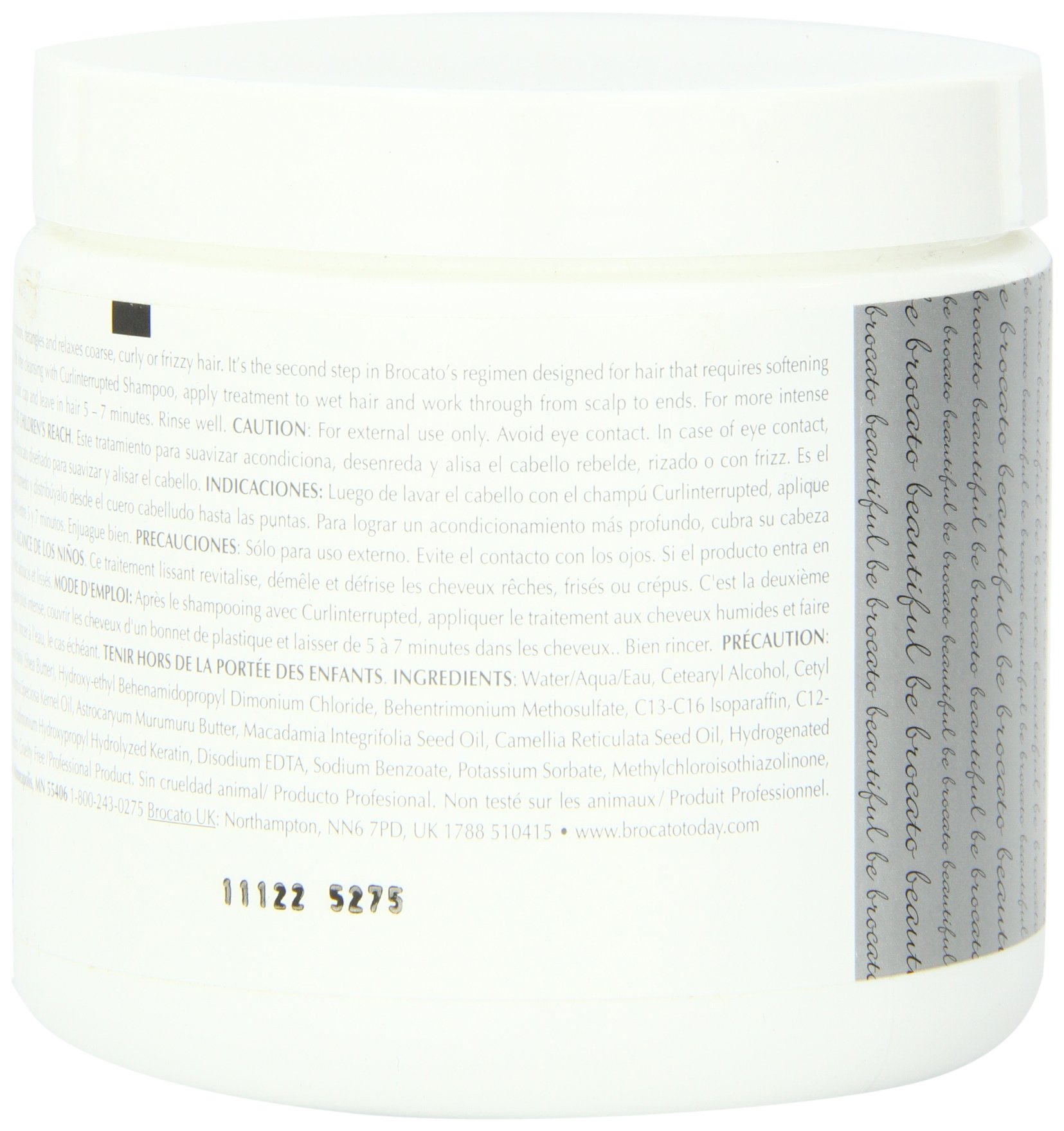 Brocato Curlinterrupted Smoothing & Hydrating Treatment for Curly Hair - 16 oz Leave-In Conditioner | Frizz Control & Moisturizing Hair Care for Dry, Damaged Hair | Salon Quality at Home