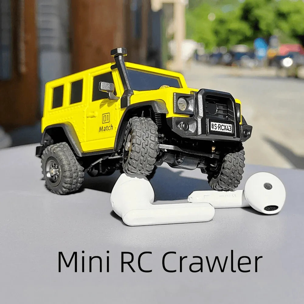 LDARC X43 Mini Rock Crawler 1/43 Scale 4WD RC Car - Ready to Run (RTR) Remote Control Off-Road Vehicle for Adults & Kids - Perfect for Indoor Crawling, Office Desk Racing & Backyard Adventures