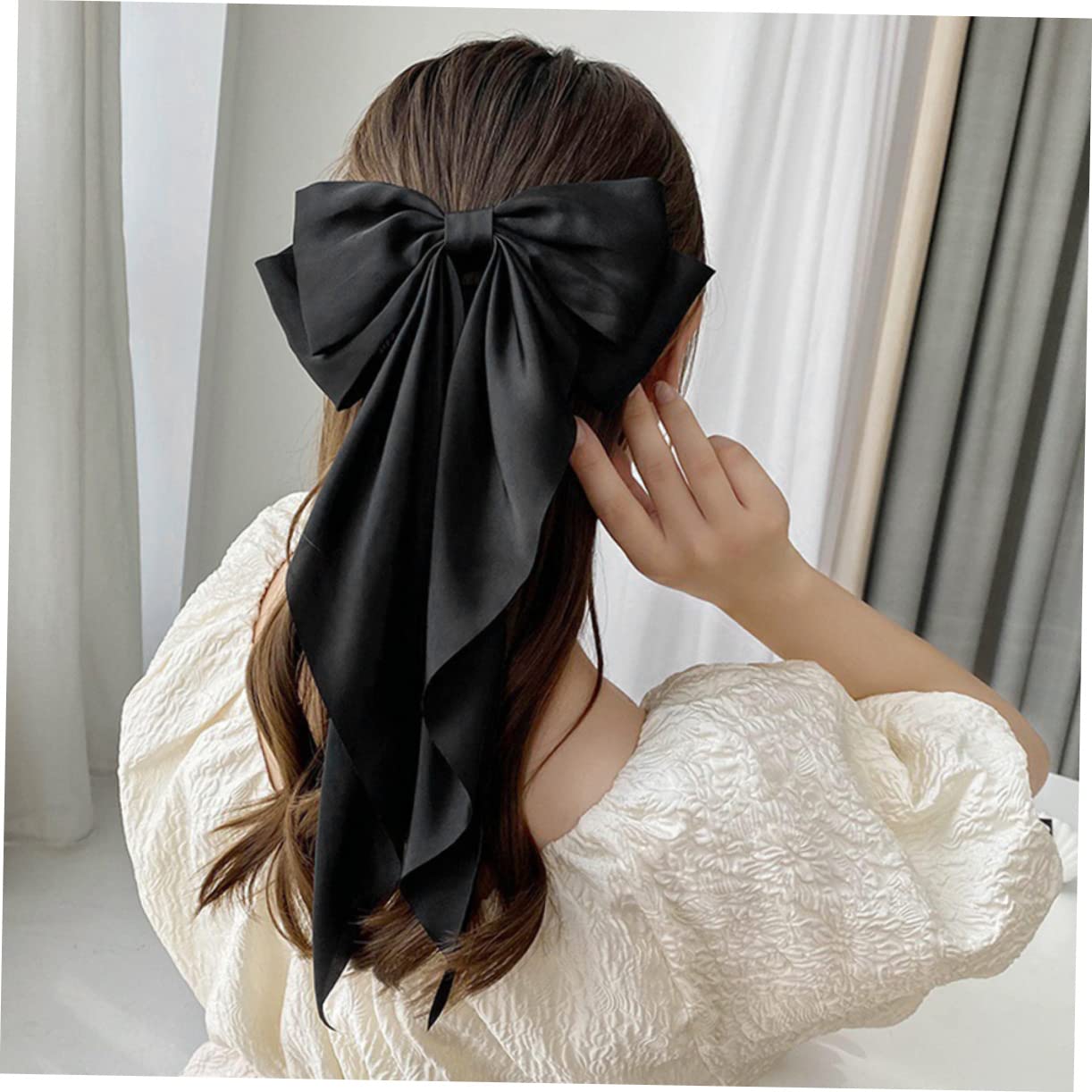 Minkissy 4 Sets Elegant Bowknot Hair Clips for Women - Large Hair Bows, Ribbon Hair Accessories (8 Pieces) - Perfect for Weddings, Parties, and Everyday Styling