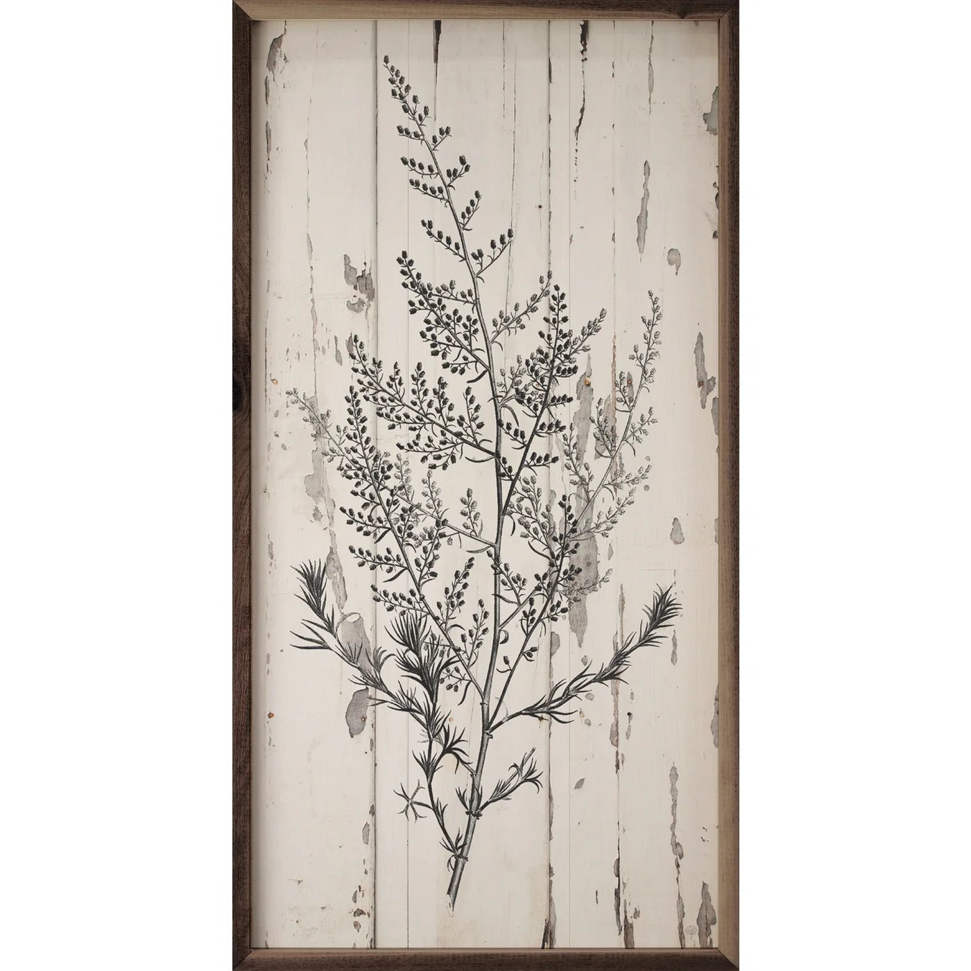Branches Chippy Whitewash Wood Framed Print - Rustic Farmhouse Wall Art Decor for Living Room, Bedroom & Office