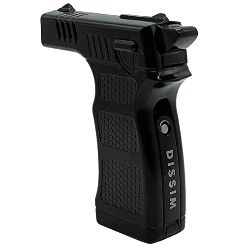 Refillable Butane Hammer Torch Lighter - Adjustable Flame & Windproof for Candles, Cigars, BBQ, Camping & Outdoor Use (Black)