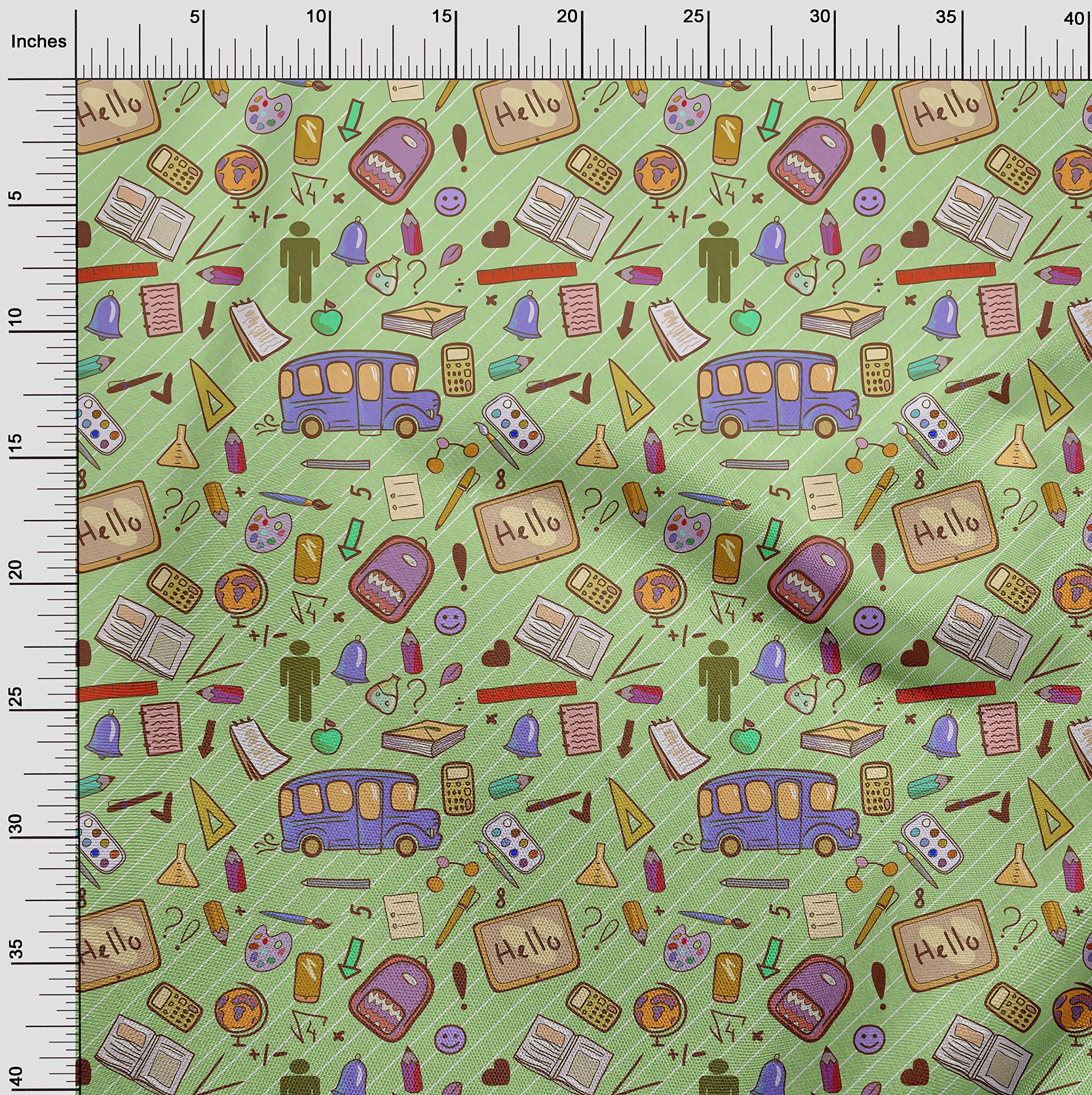 Premium Light Green Cotton Cambric Fabric for Kids DIY Clothing - 42 Inch Wide by The Yard | Printed Sewing Supplies for Dresses, Quilts & Crafts