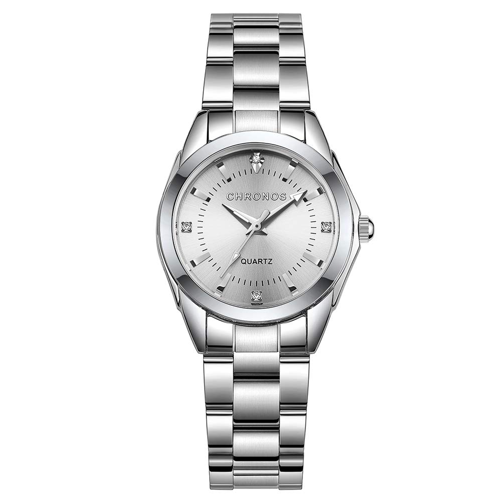 CHRONOS Women's Quartz Wristwatch - Waterproof Stainless Steel Analog Watch for Ladies & Girls | Perfect for Everyday Wear, Office & Special Occasions