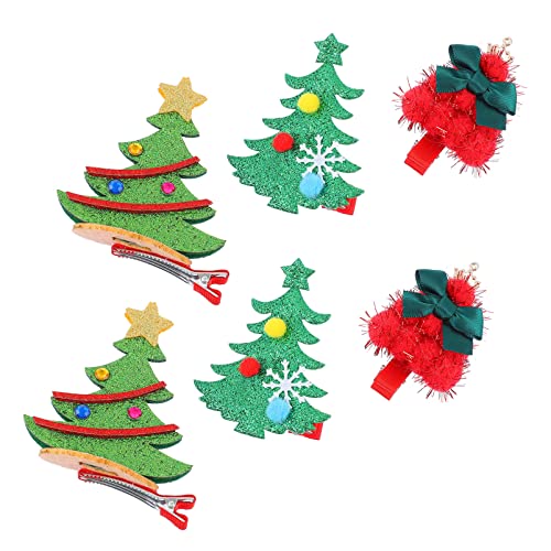 6Pcs Christmas Hair Clips Set - Xmas Tree & Snowman Snap Barrettes for Girls, Kids, Women | Festive Hair Accessories for Holiday Parties, School Events & Family Gatherings