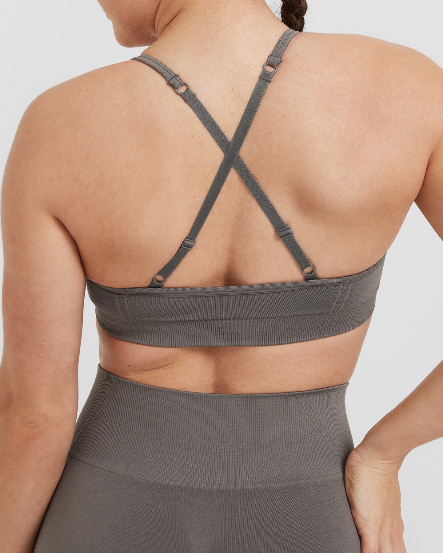 Comfortable Strappy Bralette for Women - Soft Ash Grey Lace Underwire Bra | Perfect for Yoga, Lounge & Everyday Wear