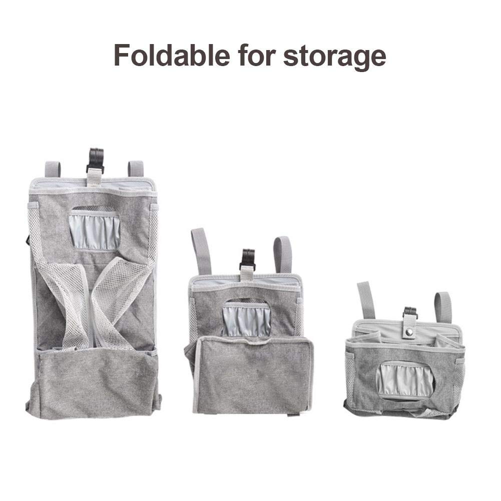 Azurely Hanging Nursery Organizer - Baby Nappy Storage Bag & Diaper Stacker for Crib | Portable Diaper Caddy for Nursery, Changing Station & On-the-Go Baby Care