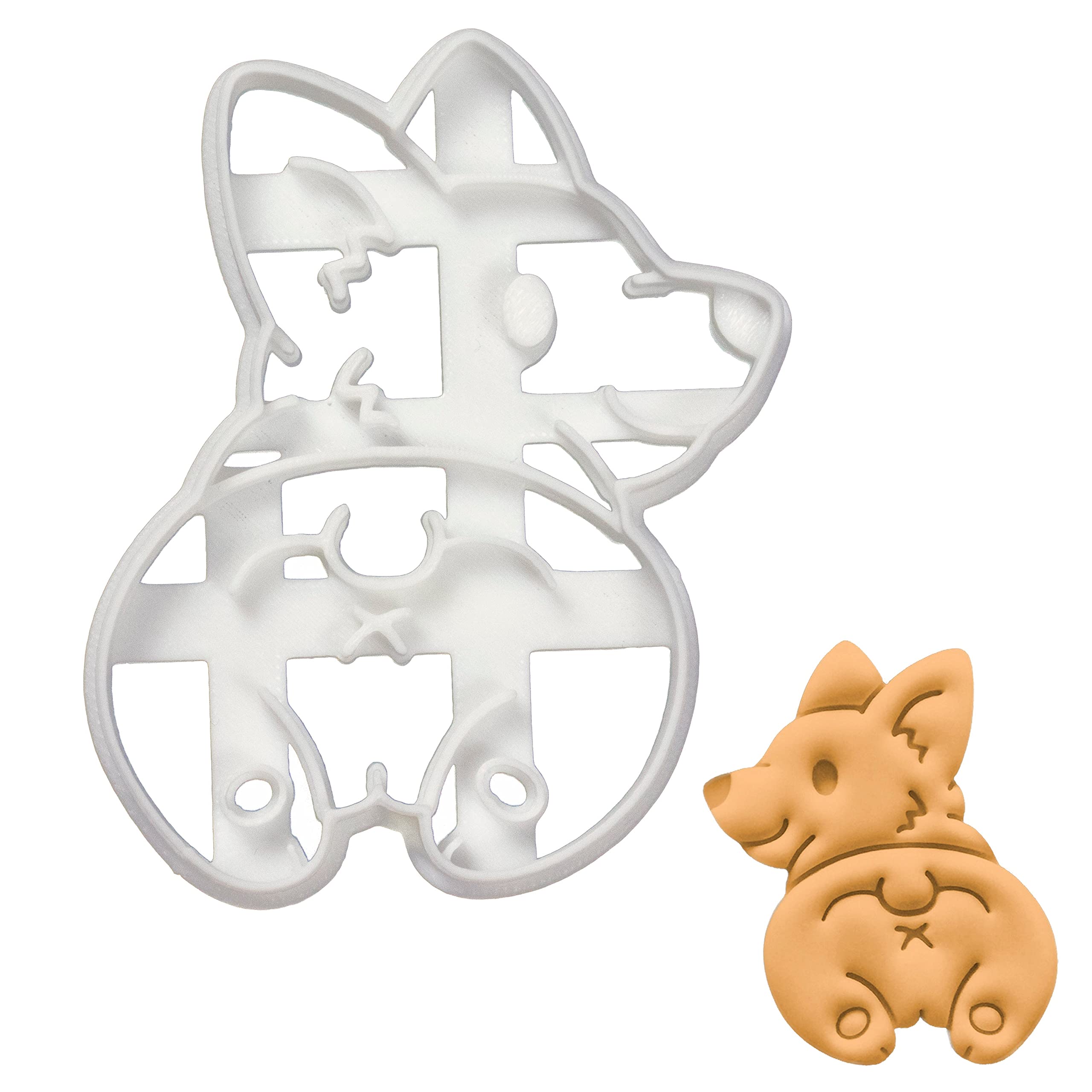 Corgi Butt Cookie Cutter - 1 Piece Stainless Steel Dog Bone Pastry Mold for Baking, DIY Cookies, Cupcake Decorations - Perfect for Dog Lovers, Birthday Parties, and Holiday Treats