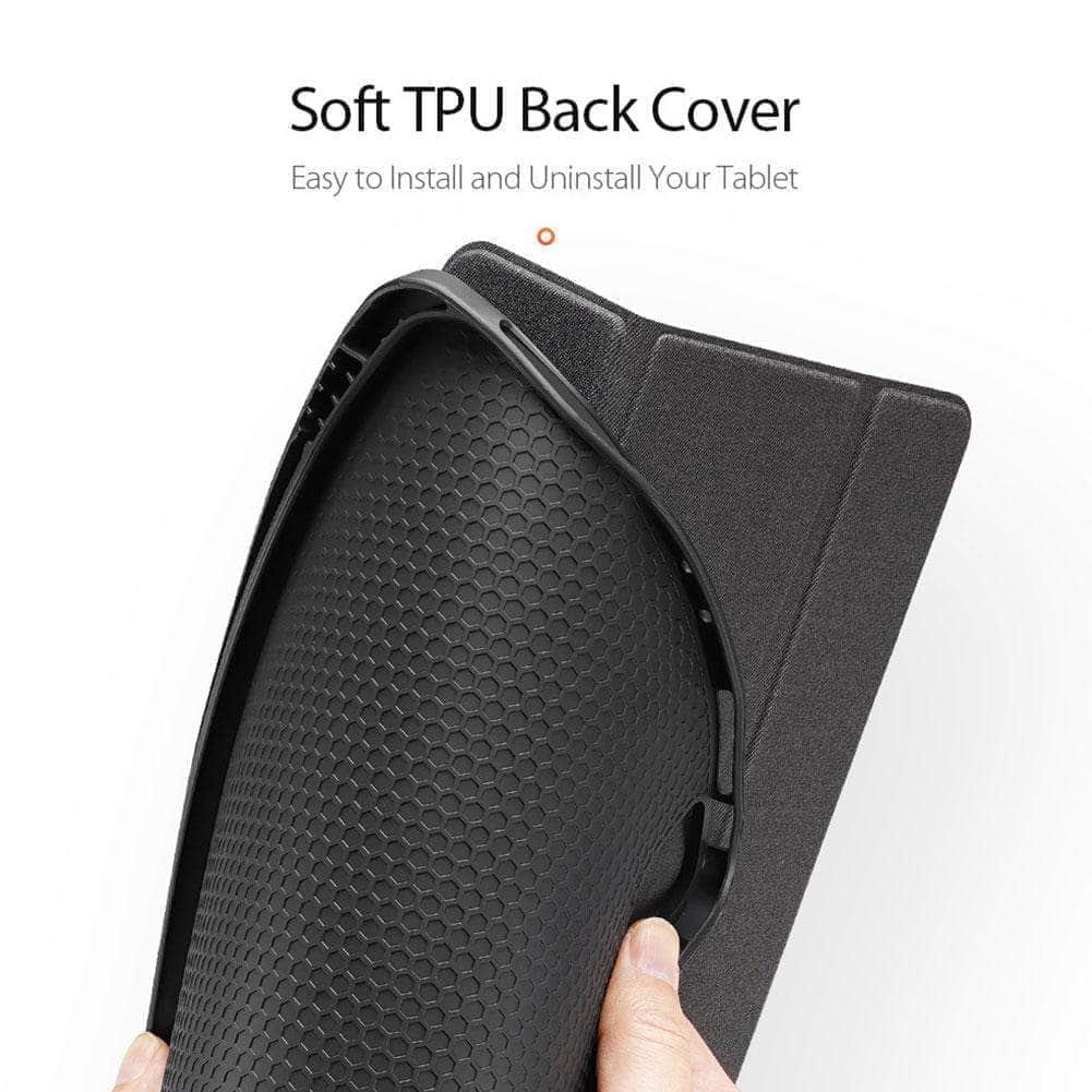 Premium Genuine Leather iPad Pro 12.9 Case (2021 Model) - Smart Auto Sleep/Wake Trifold Stand Cover - Perfect for Work, Travel & Home Office Use