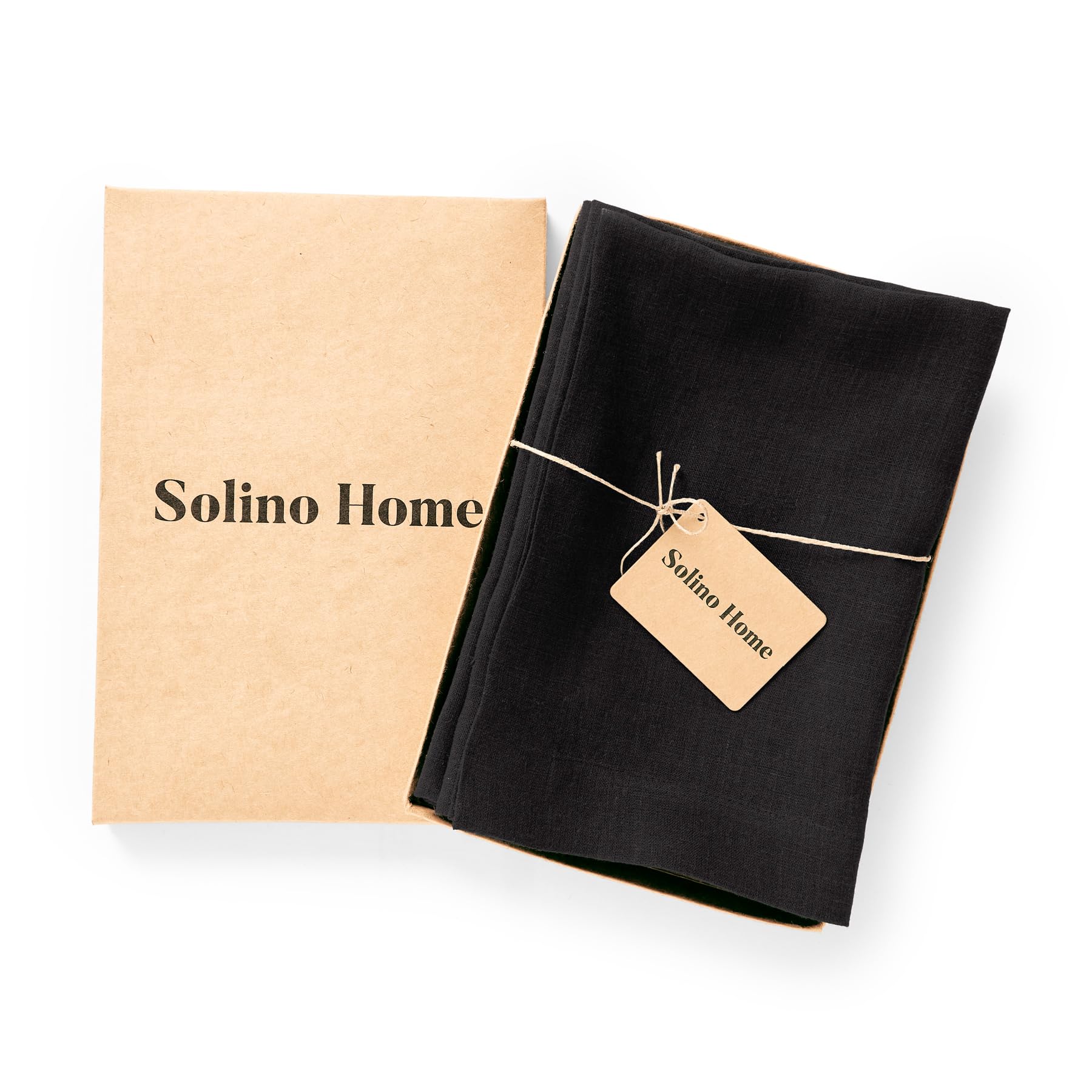 Premium Black Linen Dinner Napkins 20
