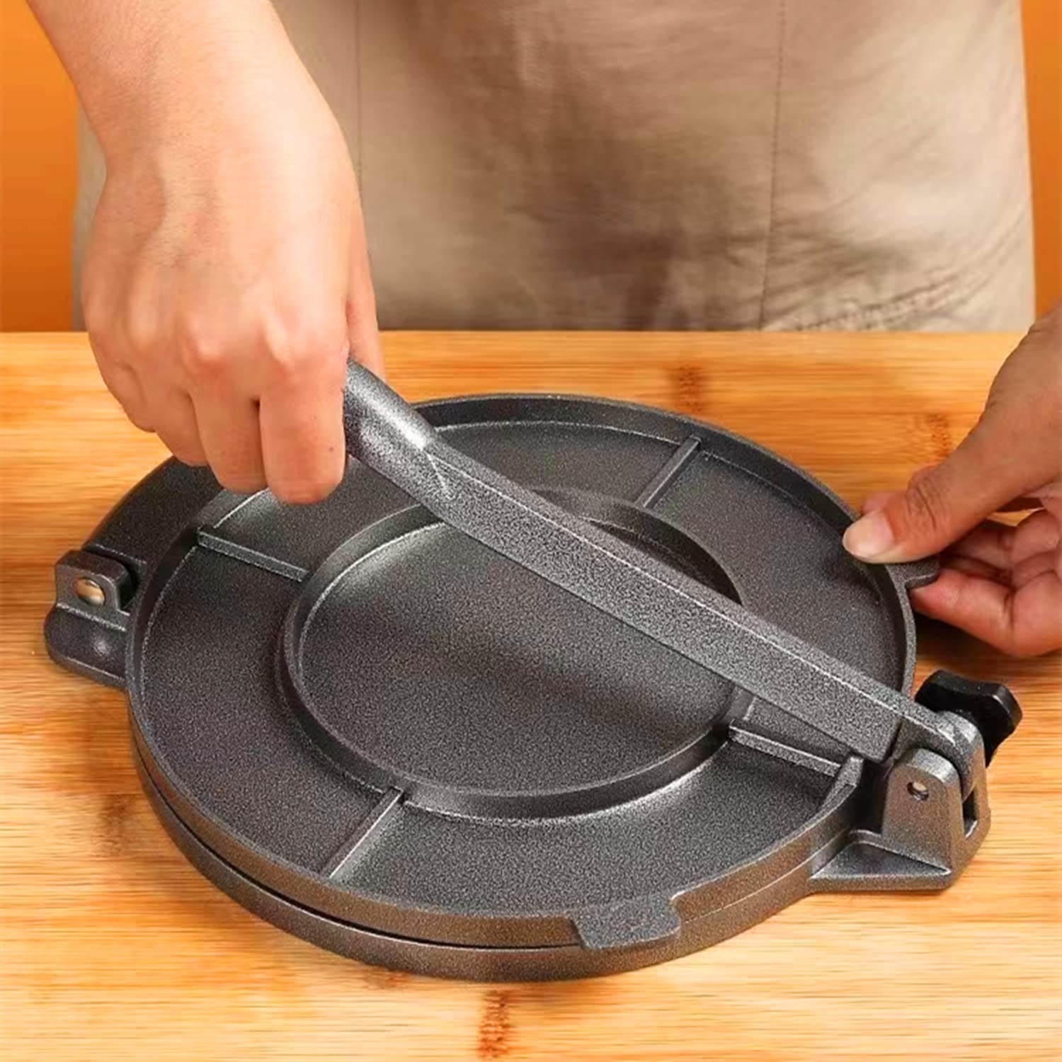 6.5 Inch Black Aluminum Tortilla Press - Heavy Duty Cast Alloy Tortilla Maker for Homemade Pancakes, Crepes & Flapjacks | Perfect for Mexican Cuisine, Breakfast & Family Cooking