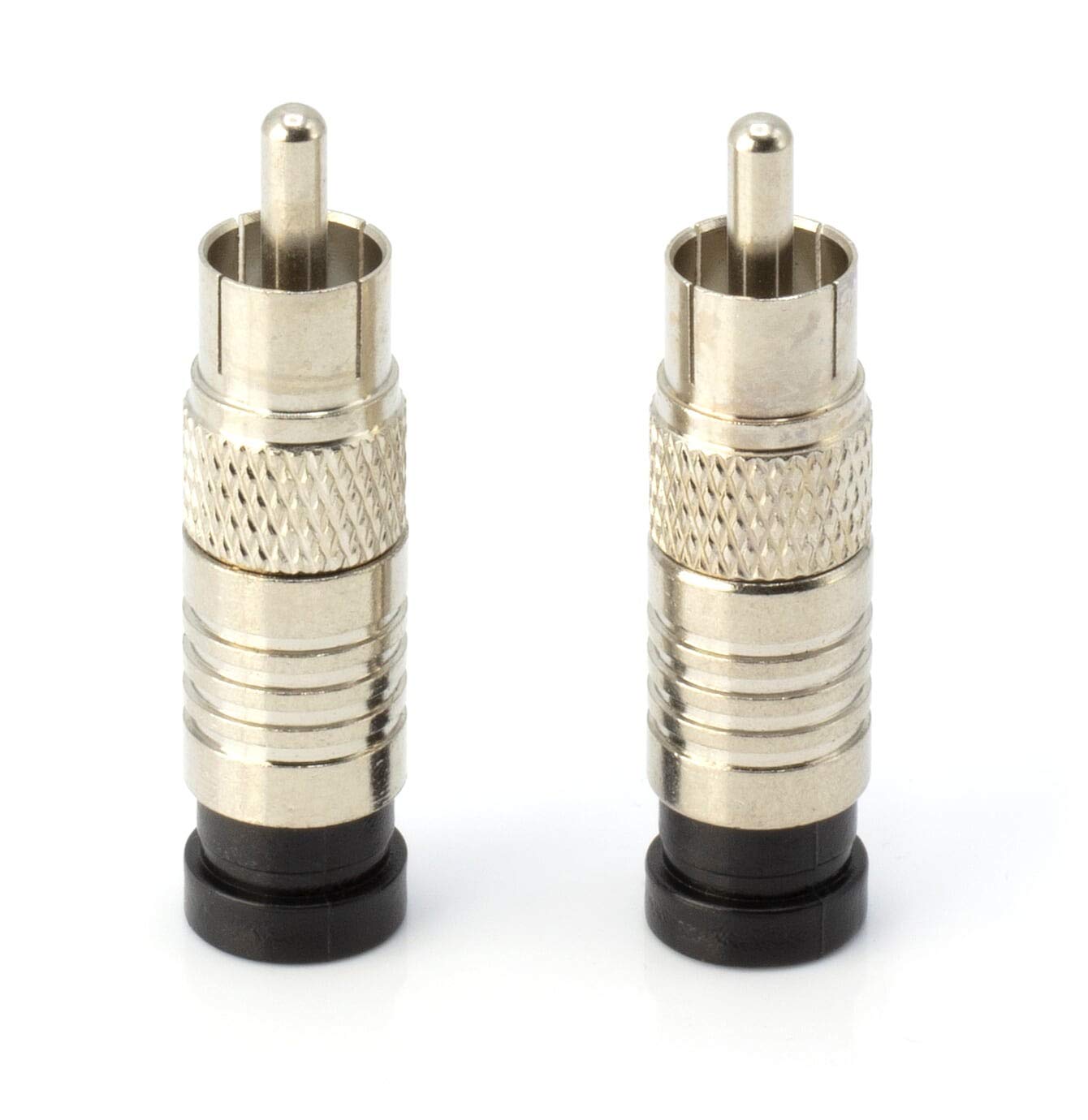 10 Pack RCA Compression Connectors for RG-6 Coaxial Cable - Universal Male Connectors for RCA, Subwoofer, Composite & Component Cables - Perfect for Home Theater, Audio Systems & CCTV Installations