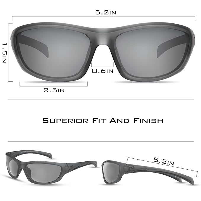 Polarized Sports Sunglasses for Men & Women - UV Protection Wraparound Cat 3 Sunglasses for Cycling, Running, Hiking & Outdoor Activities - Lightweight & Anti-Glare for Enhanced Visibility