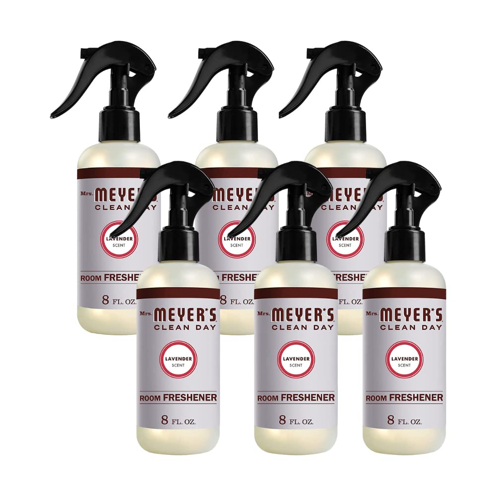 Mrs. Meyer's Clean Day Lavender Room Freshener Spray - 8 Fl Oz (Pack of 6) | Natural Air Freshener for Home, Bathroom & Bedroom | Refreshing Scent for Daily Use