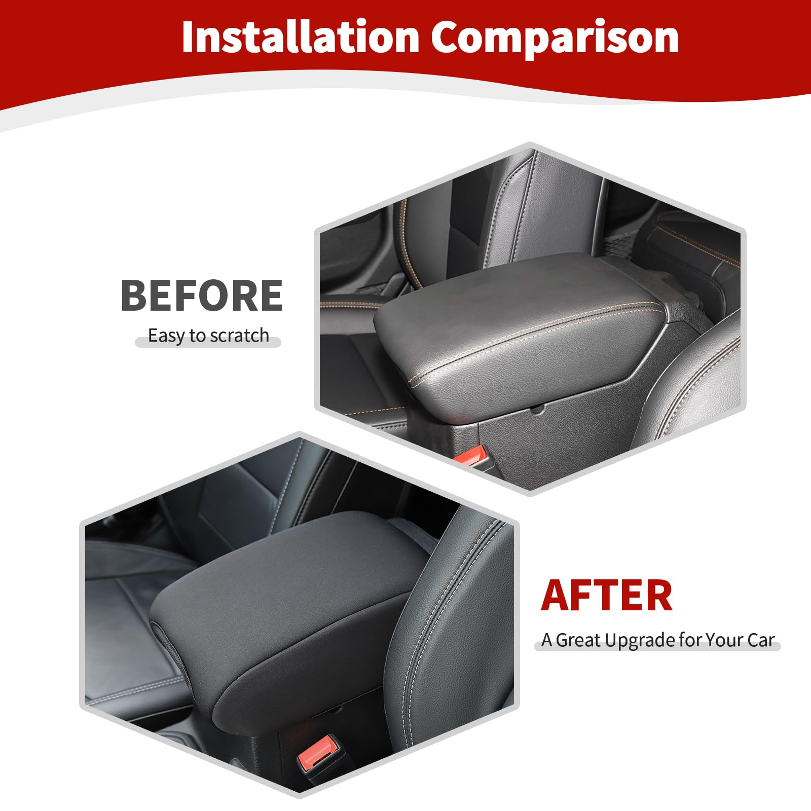 Jeep Wrangler JL JLU Center Console Armrest Cover (2018-Present) & Gladiator JT (2020-Present) - Premium Black Neoprene Protector | Durable Interior Accessories | Perfect for Off-Roading & Daily Commuting
