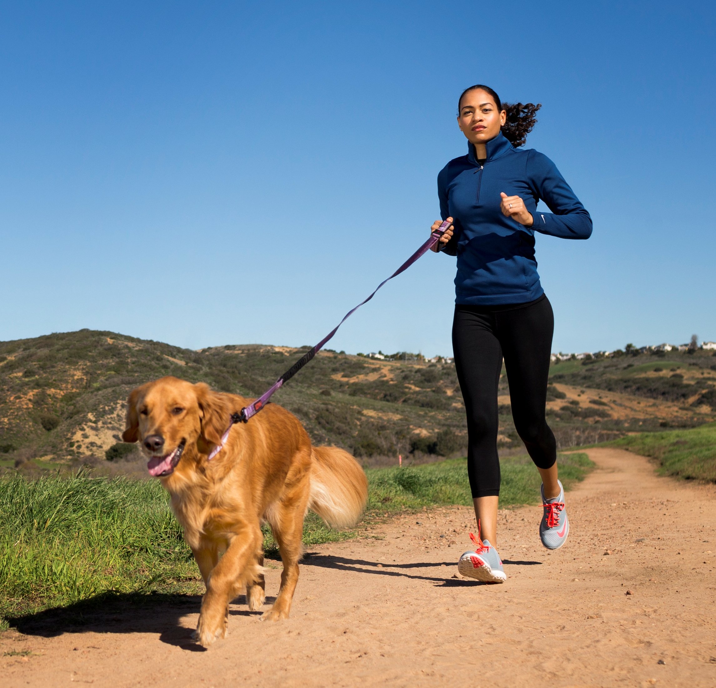 HALTI Active Bungee Dog Leash - Shock Absorbing Neoprene Padded Belt & Lead for Medium & Large Dogs | Award-Winning Hands-Free Running & Training Leash (Large Size, Red) | Perfect for Jogging, Hiking & Outdoor Adventures with Your Pet