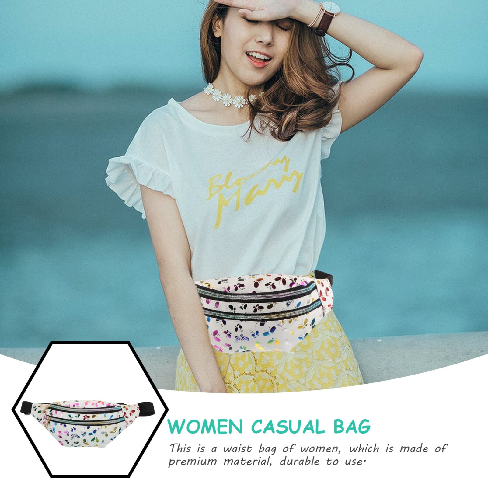 Stylish Waist Bag for Women & Men - Crossbody Shoulder Bag with Adjustable Strap - Trendy Decorative Fanny Pack (White) - Perfect for Travel, Hiking, Shopping & Daily Use