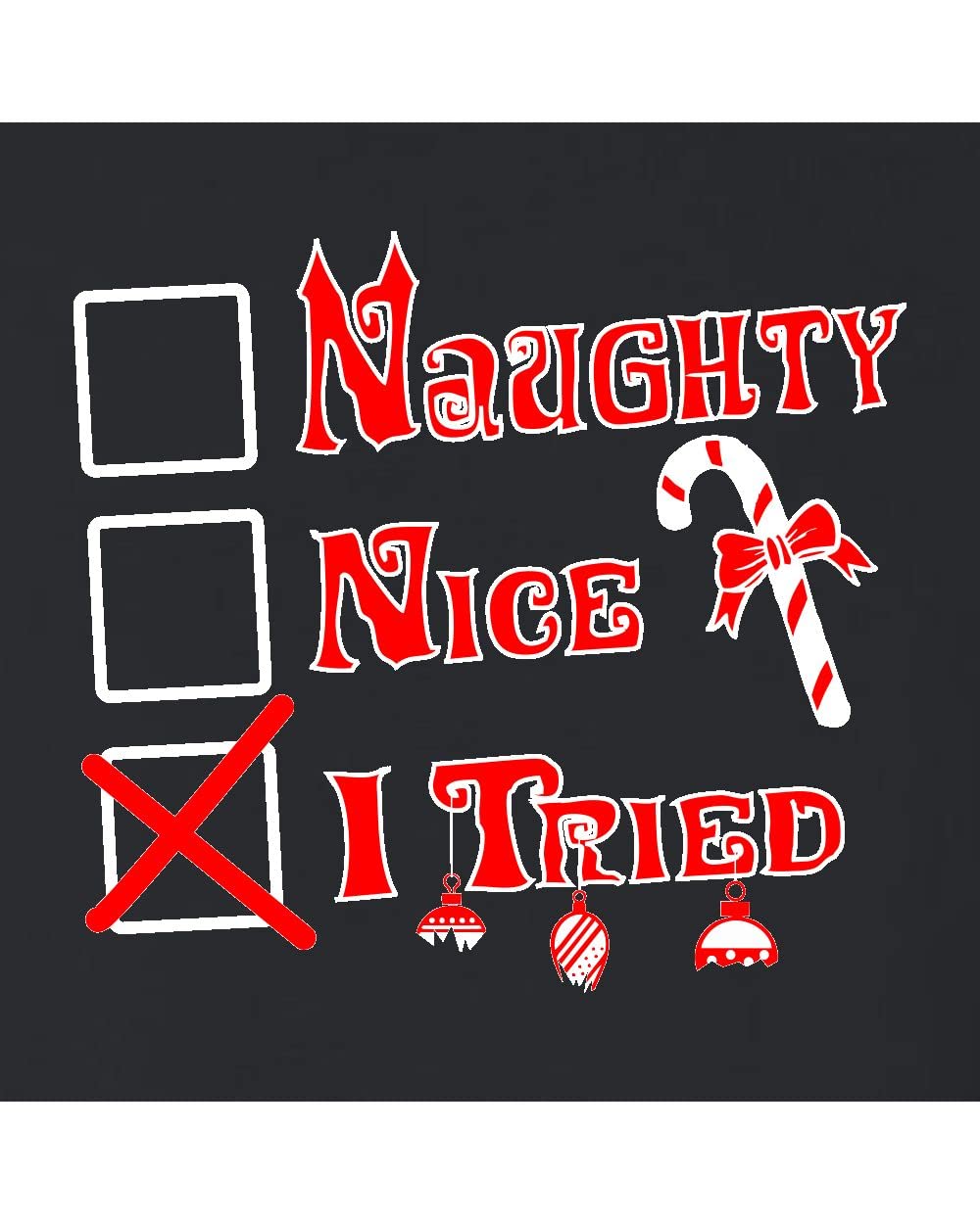 Funny Christmas Sweatshirt for Adults - Naughty & Nice Holiday Crewneck Pullover | Ugly Xmas Party Outfit, Office Gift Exchange, Festive Family Gathering